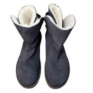 Birkenstock Shearling Suede Winter Boots Women’s 7 NWT | Graphite Gray Leather